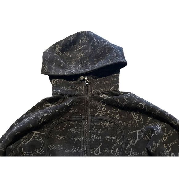 Lululemon Scuba Hoodie II Manifesto Script  *Black/Tan* Size 2 - Picture 2 of 4
